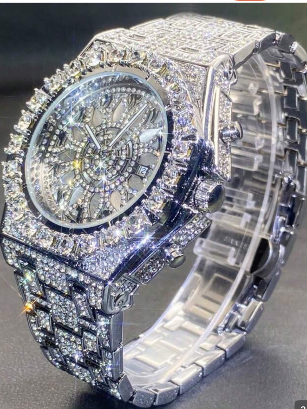 New mens bling watch